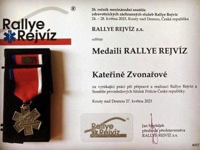 Kateřina Zvonařová získala medaili Rallye Rejvíz